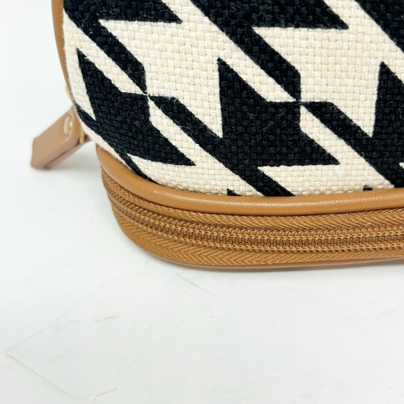 SPARTINA 449 Women’s Cosmetic Bag Purse Mini Purse Houndstooth Leather - Picture 4 of 8